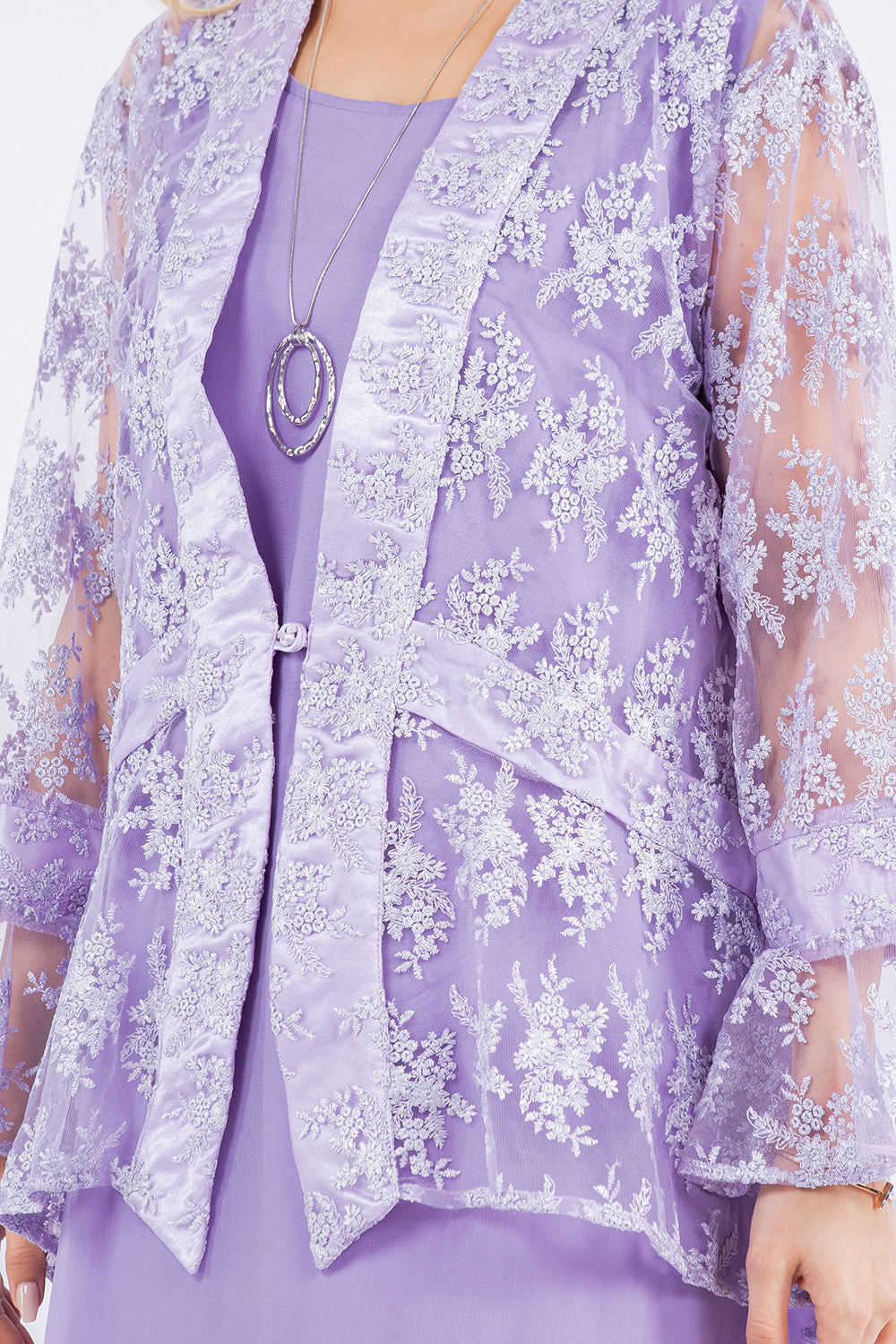 034- Sterling Styles Lavender and Silver Embroidered Jacket