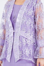 034- Sterling Styles Lavender and Silver Embroidered Jacket