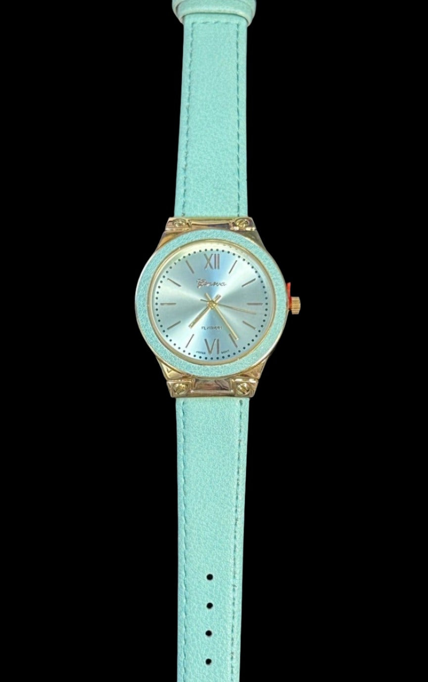 Watch- Mint Round Face Watch