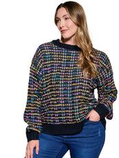 012- W Fashion Trends Multi Color Weave Sweater