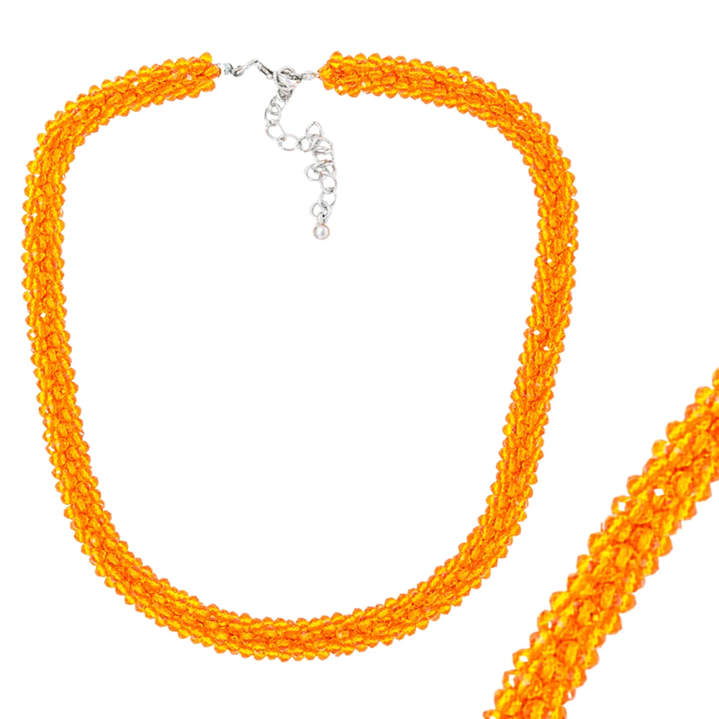 N-110 Orange Glass Bead Necklace