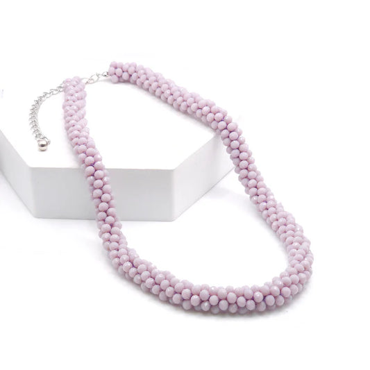 N-117 Lilac Glass Bead Necklace