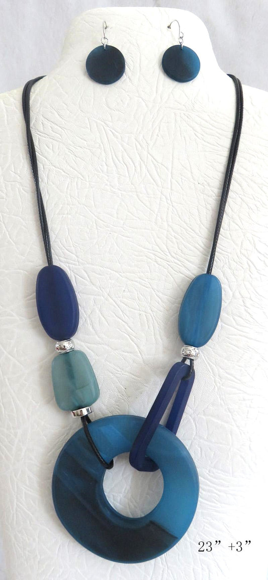 NE-136 Blue Lucite Orbs and Donut