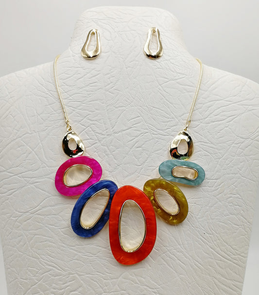 NE-162 Multi Color Open Orb Choker Set