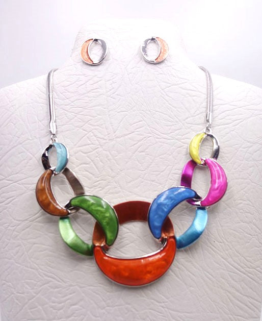 NE-168 Multi Color Open Enamel Rings