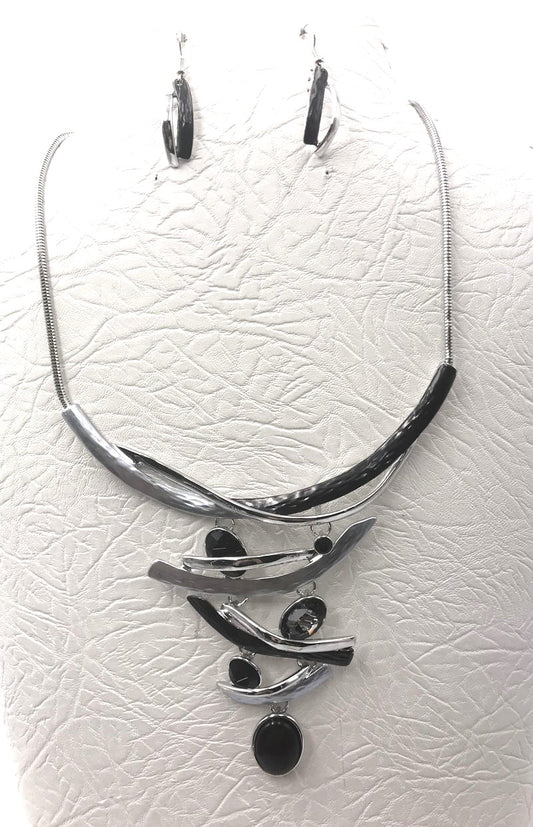 NE-194 Black and Grey With Silver Modern