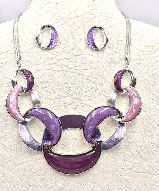 NE-206 Shades of Purple Lucite Circles