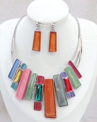NE-252 Multi Color Rectangular Collar