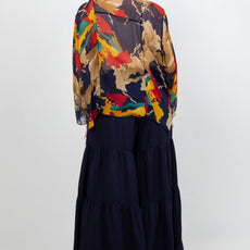 034- Sterling Styles Navy and Beige Kimono