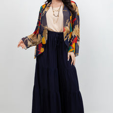 034- Sterling Styles Navy and Beige Kimono