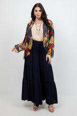 034- Sterling Styles Navy and Beige Kimono