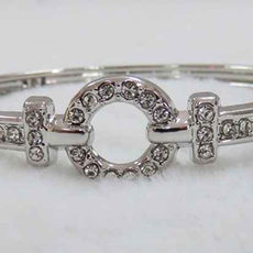 B-108  Gold Open Pave Circle Bracelet