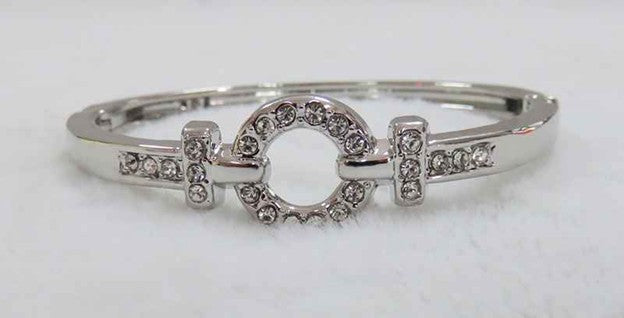 B-108  Gold Open Pave Circle Bracelet