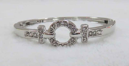 B-108  Gold Open Pave Circle Bracelet