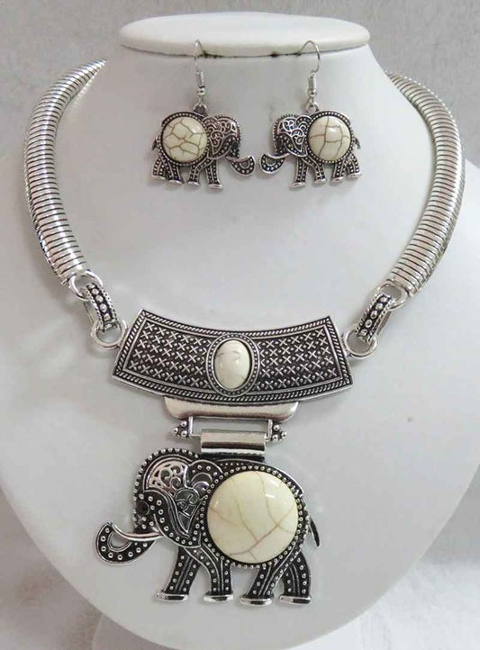 NE-040  Elephant Collar with Ivory Bead