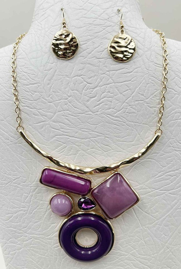 NE-071  Shades of Purple Geometric Shapes
