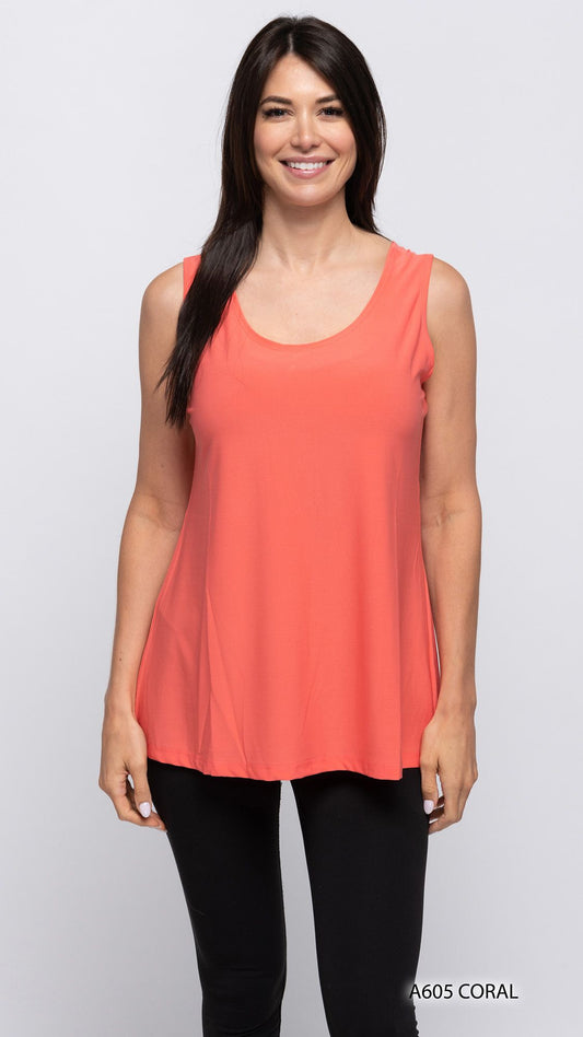 007- Creation Sleeveless Tank Top - Coral
