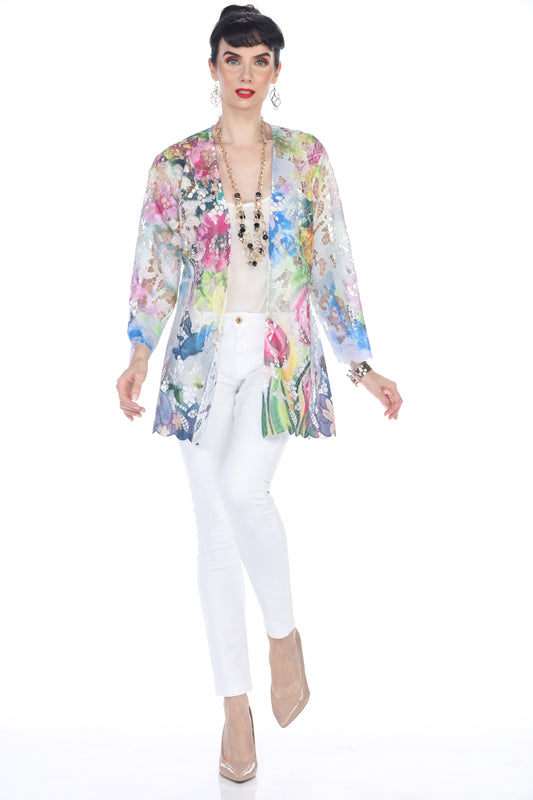 005- Arisa A Pastel Floral Lace Kimono