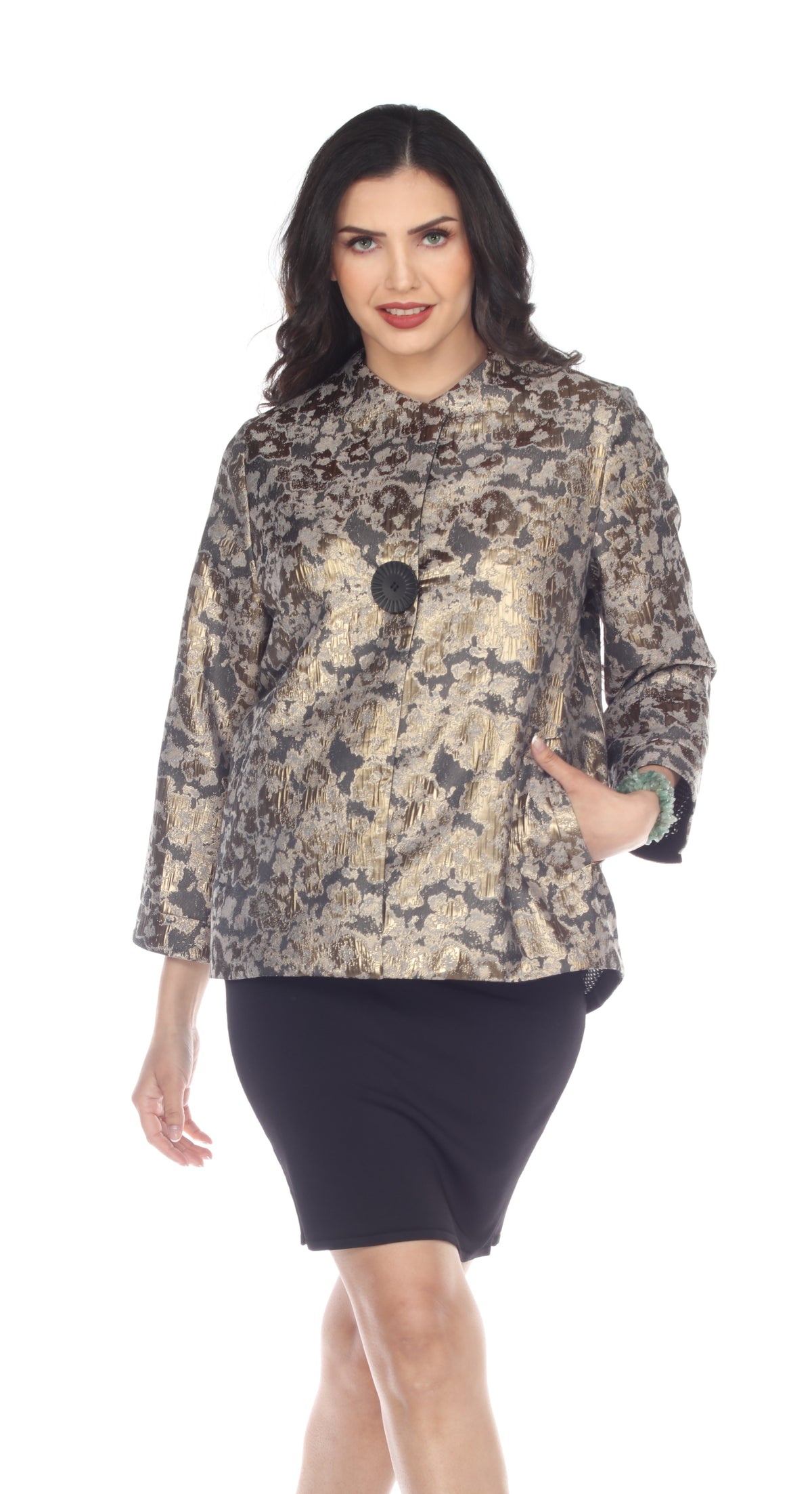 024- Arisa A Gold and Bronze Metallic Clouds Jacket