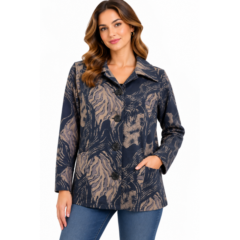 008- Kamana Black and Taupe Suede Jacket