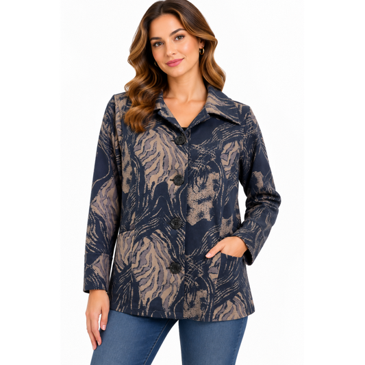 008- Kamana Black and Taupe Suede Jacket
