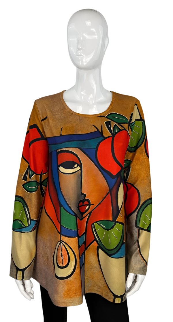 090- Radzoli Abstract Print Lady Top