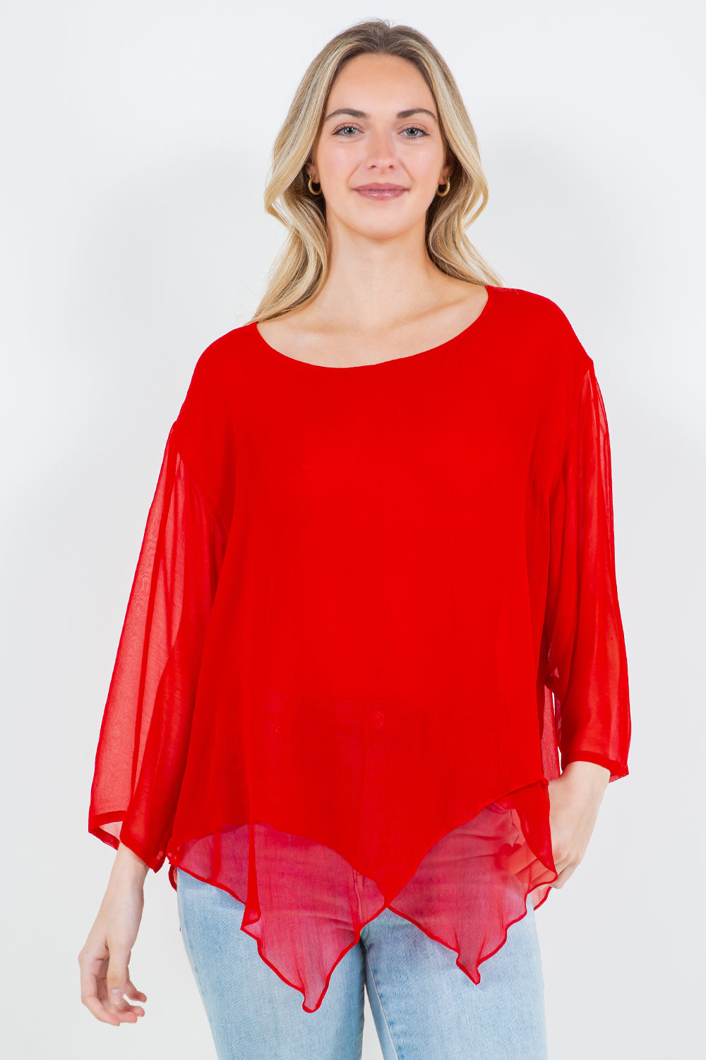 034- Sterling Styles Red Layered Top
