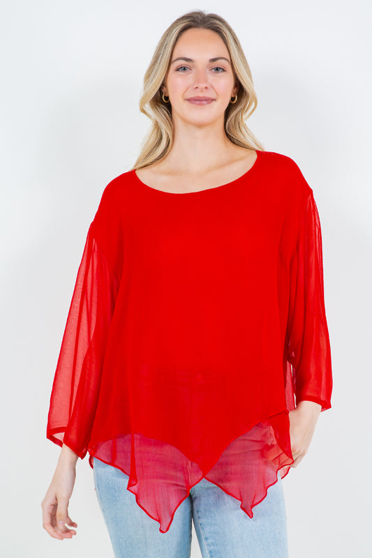 034- Sterling Styles Red Layered Top