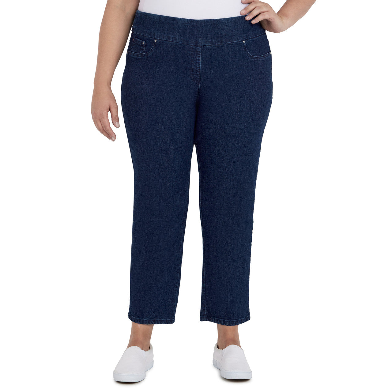 036- Ruby Road Stretch Faux Pocket Jeans- Indigo