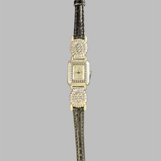 Watch- Silver Rectangular Face with Leather Band