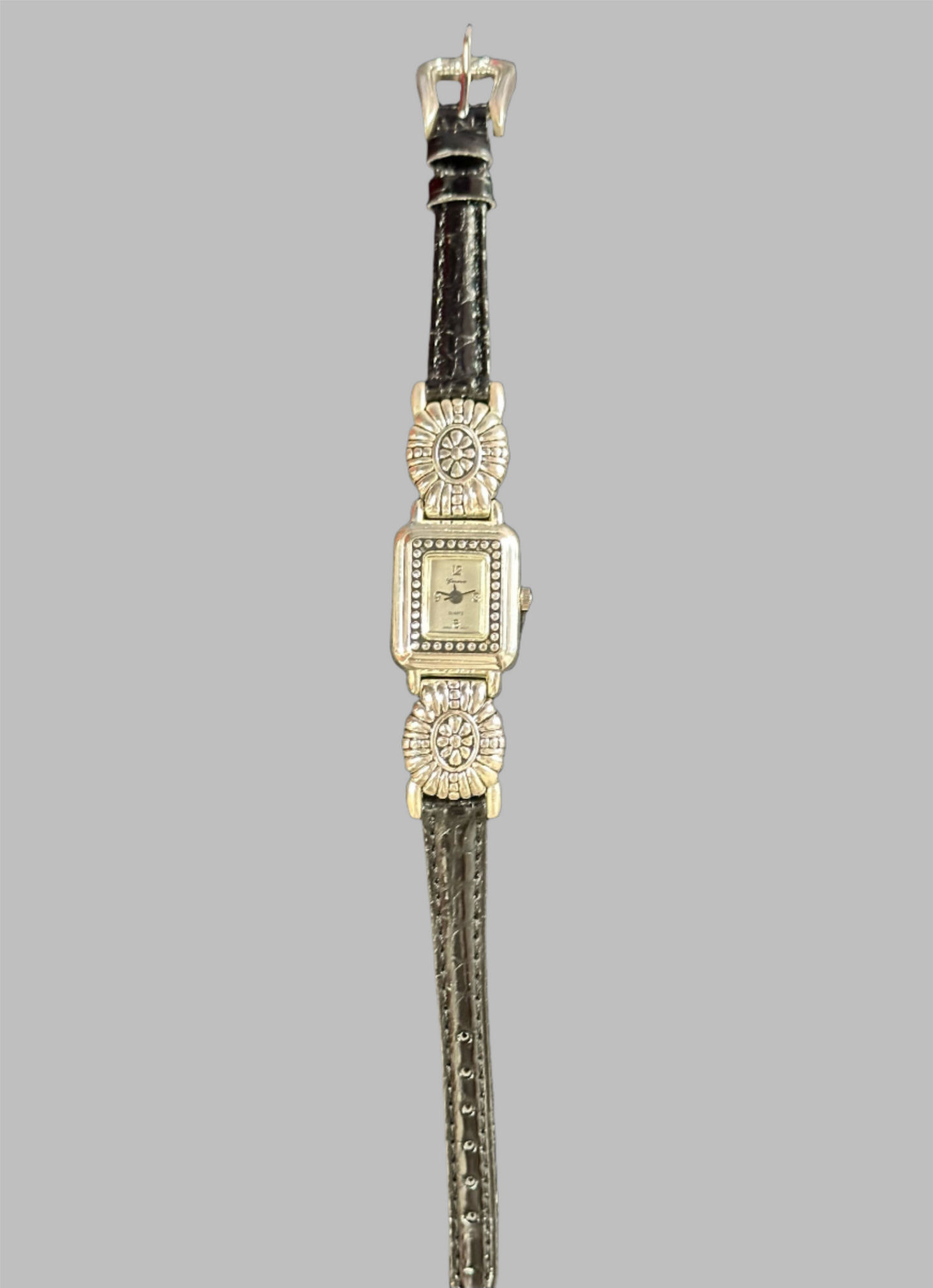 Watch- Silver Rectangular Face with Leather Band