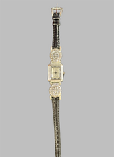 Watch- Silver Rectangular Face with Leather Band