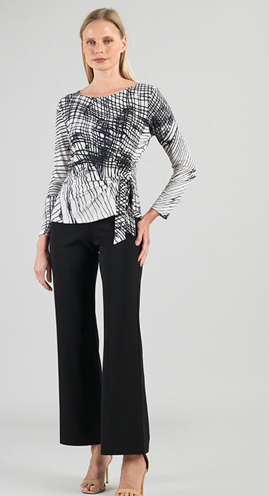 002- Clara Sun Woo Black and Beige Side Tie Top