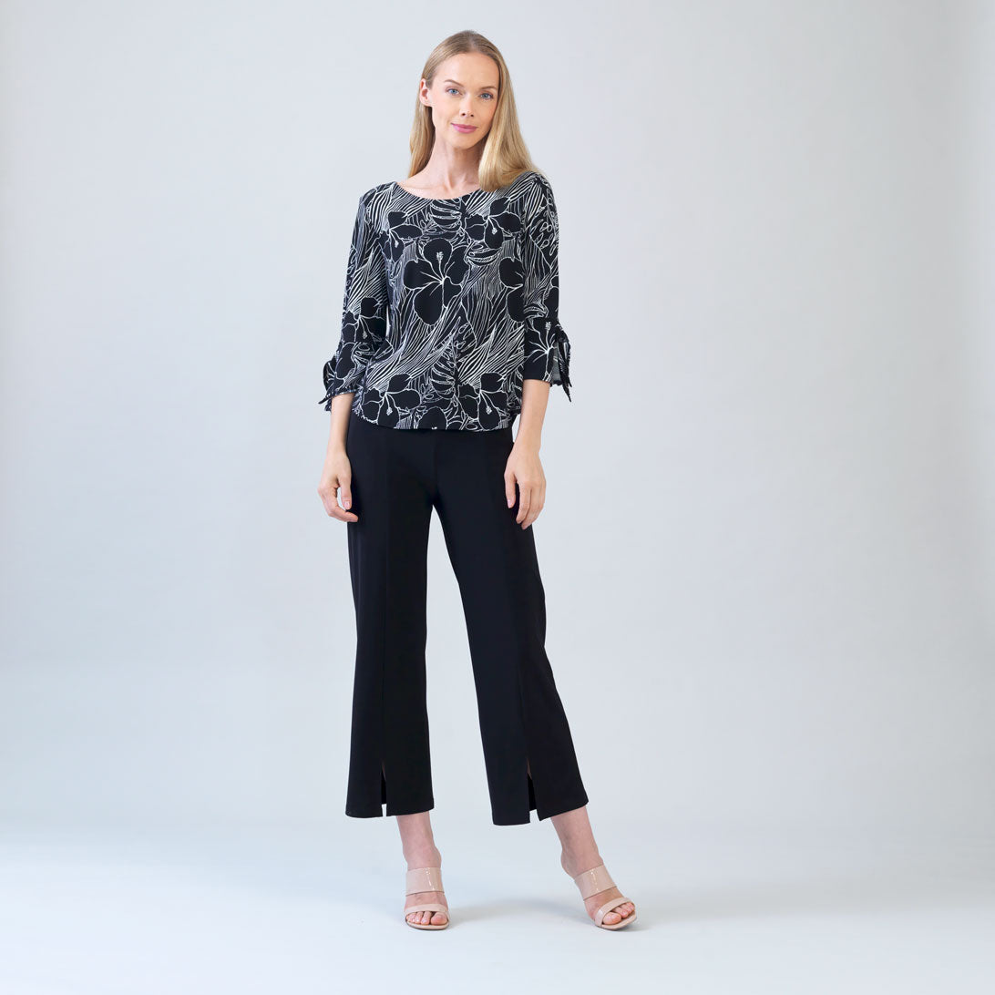 002- Clara Sun Woo Black and White Flower Print Top