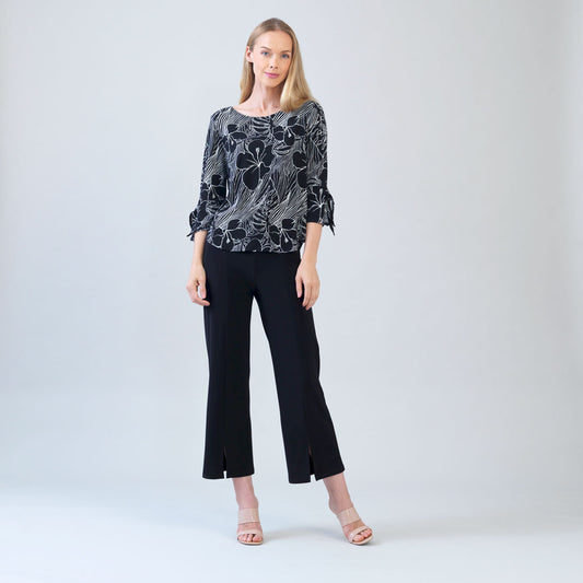 002- Clara Sun Woo Black and White Flower Print Top