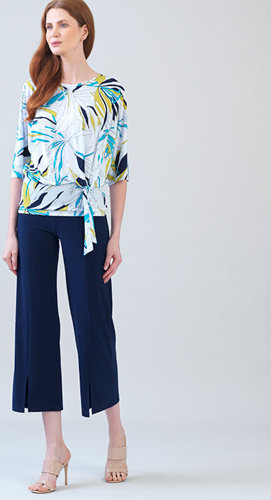 002- Clara Sun Woo White and Multi Color Side Tie Top