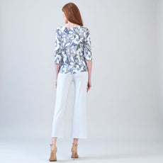 002- Clara Sun Woo Sage and Ivory Flower Print Top