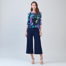 002- Clara Sun Woo Purple and Black Floral Print Top