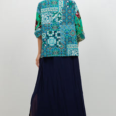 034- Sterling Styles Teal Patchwork Jacket