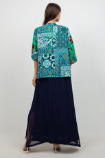 034- Sterling Styles Teal Patchwork Jacket