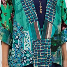 034- Sterling Styles Teal Patchwork Jacket