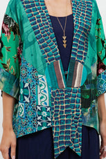 034- Sterling Styles Teal Patchwork Jacket