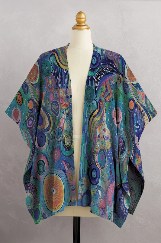 025- Et Lois Teal and Navy Circle Wrap