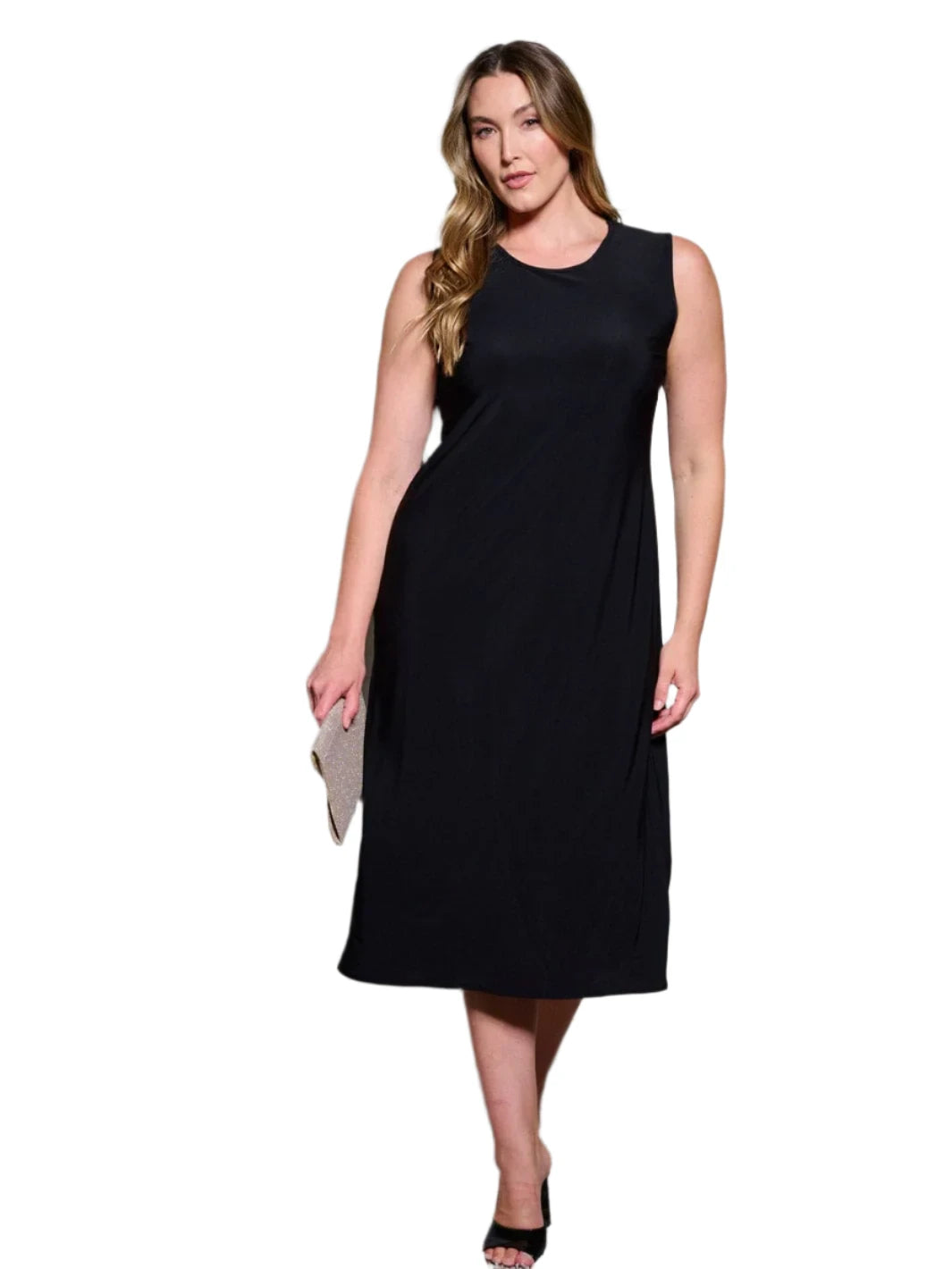 012- W Fashion Trends Sleeveless Long Dress- Black