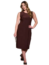 012- W Fashion Trends Sleeveless Long Dress- Brown