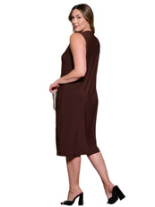 012- W Fashion Trends Sleeveless Long Dress- Brown