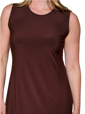 012- W Fashion Trends Sleeveless Long Dress- Brown