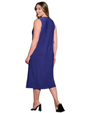 012- W Fashion Trends Sleeveless Long Dress- Purple