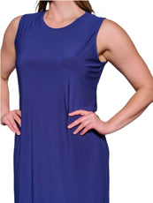012- W Fashion Trends Sleeveless Long Dress- Purple