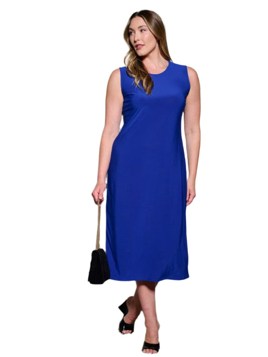 012- W Fashion Trends Sleeveless Long Dress- Royal Blue